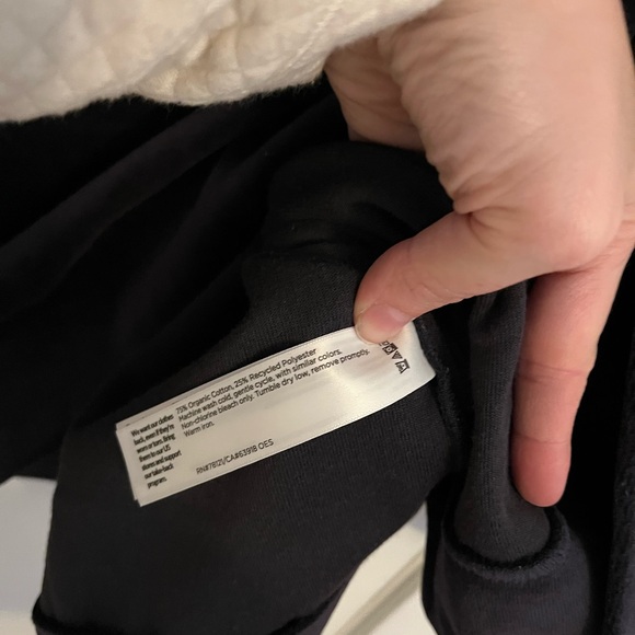 Eileen Fisher Organic Cotton Velour Velvet Tunis Sweatshirt Sweater navy blue l - Picture 3 of 4